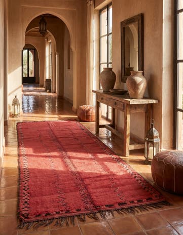 5' 9 x 12' 3 Hand Knotted Moroccan Wool Runner Rug