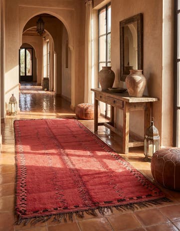 5' 9 x 12' 3 Hand Knotted Moroccan Wool Runner Rug