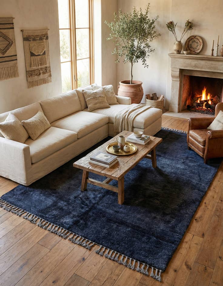 Detail image of 5' 6 x 8' Hand Knotted Moroccan Wool Rug