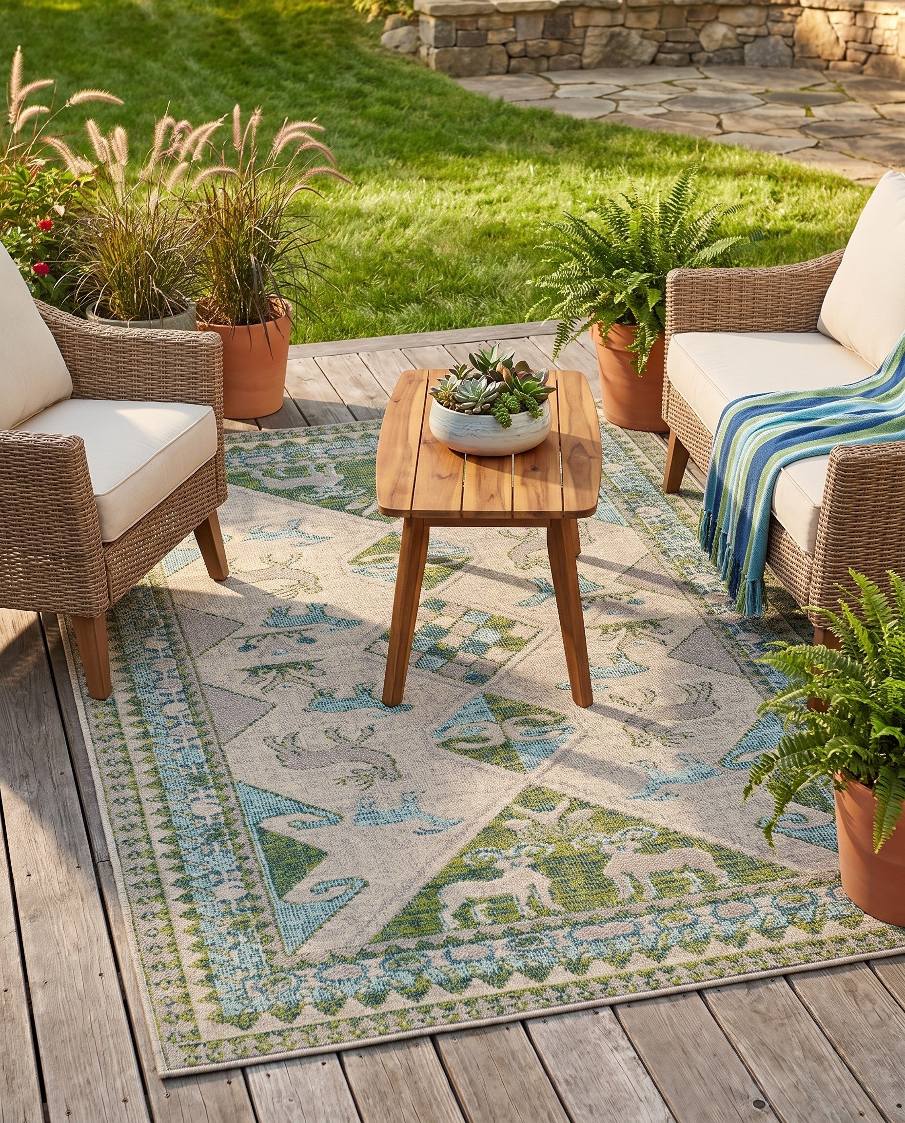 5' x 8' Easy-Clean Casablanca Indoor / Outdoor Rug