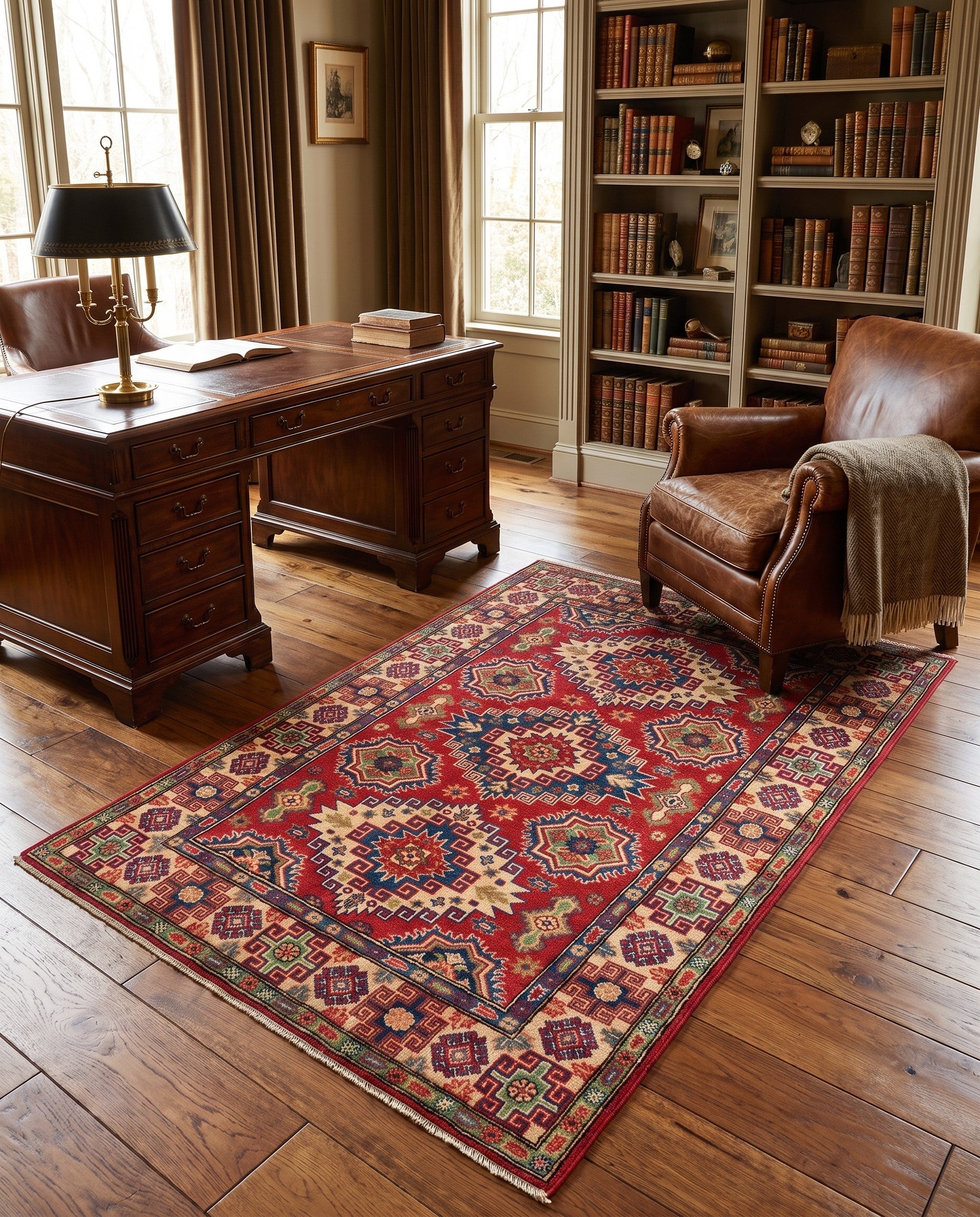 3' 10 x 5' 9 Hand Knotted Kazak Rug