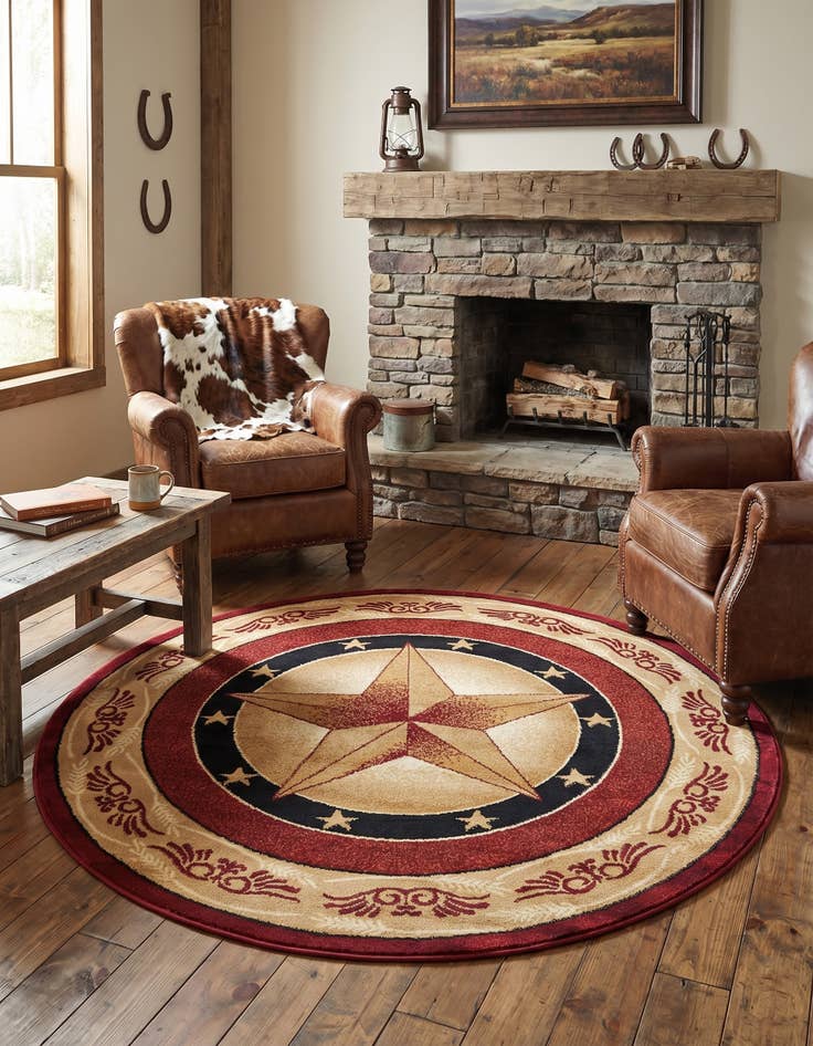 Detail image of 5' 3 x 5' 3 Pioneer Round Rug