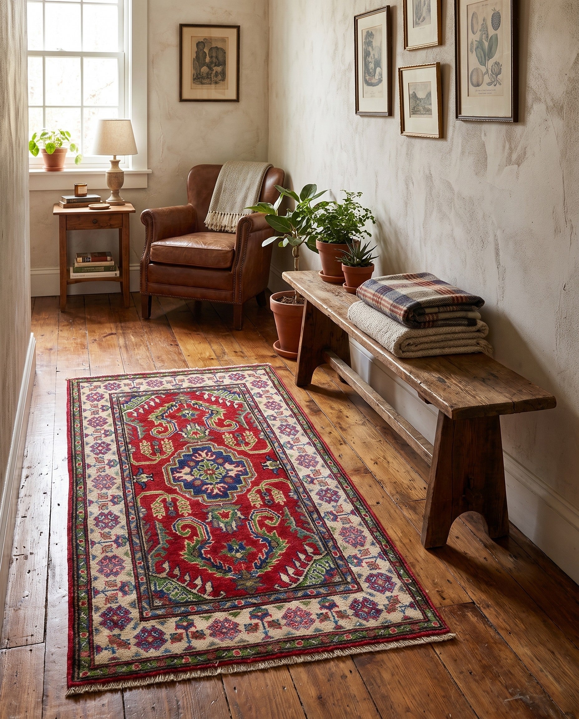 2' 6 x 4' 1 Hand Knotted Kazak Rug