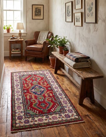 2' 6 x 4' 1 Hand Knotted Kazak Rug