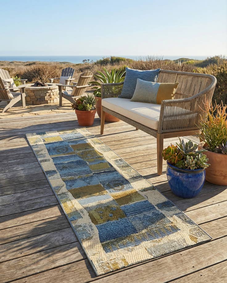 Detail image of 2' x 6' Easy-Clean Modern Indoor / Outdoor Runner Rug