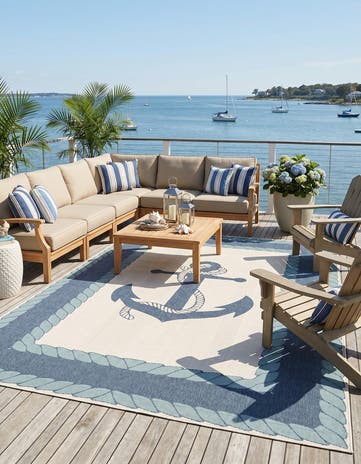 9' x 12' Easy-Clean Coastal Indoor / Outdoor Rug