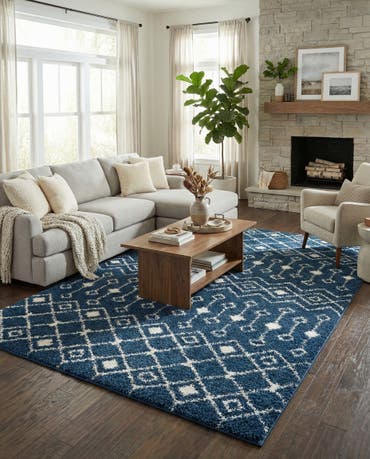  10' x 14' Moroccan Trellis Shag Rug