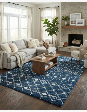 10' x 14' Moroccan Trellis Shag Rug