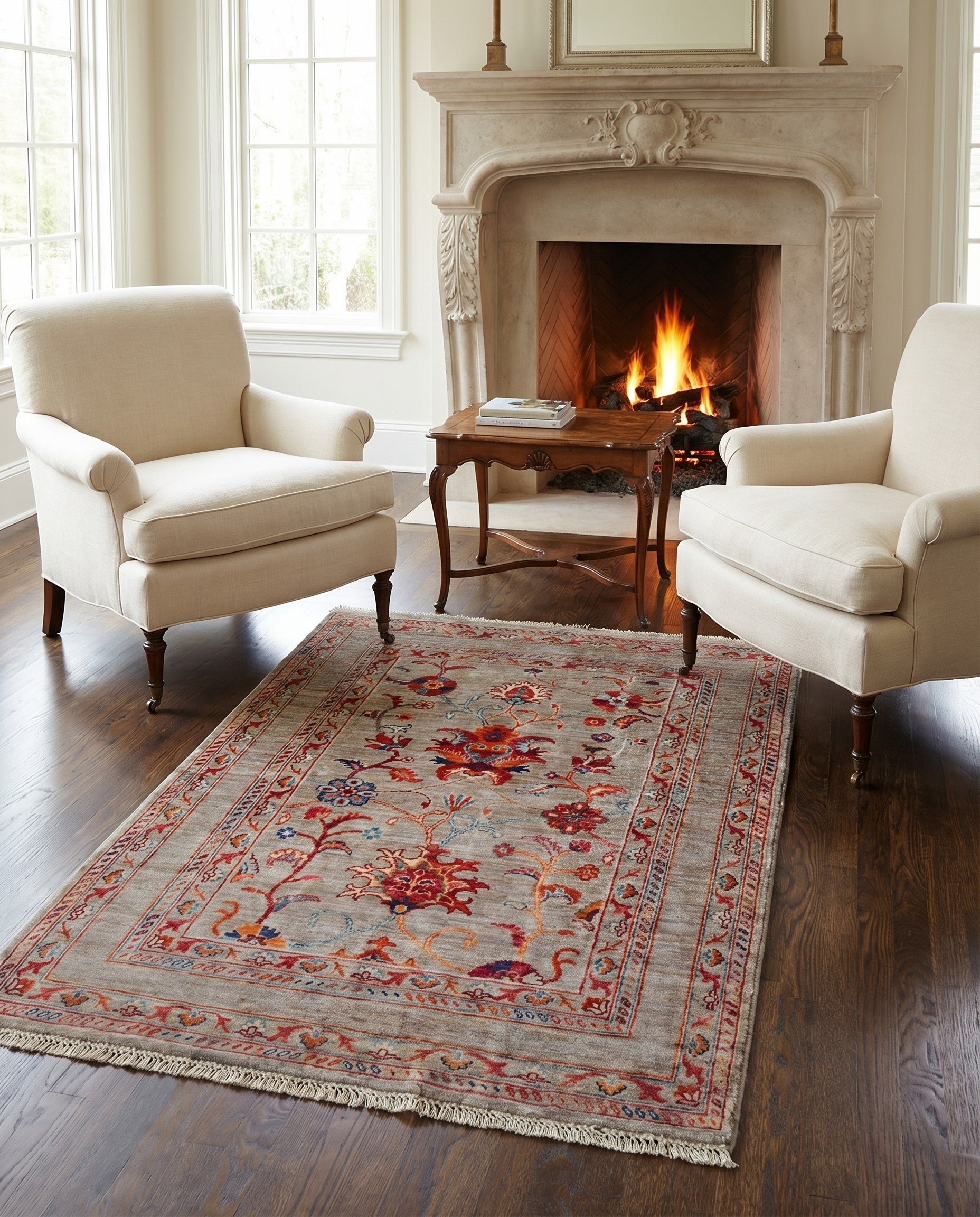 3' 5 x 4' 11 Hand Knotted Ariana Ziegler Rug