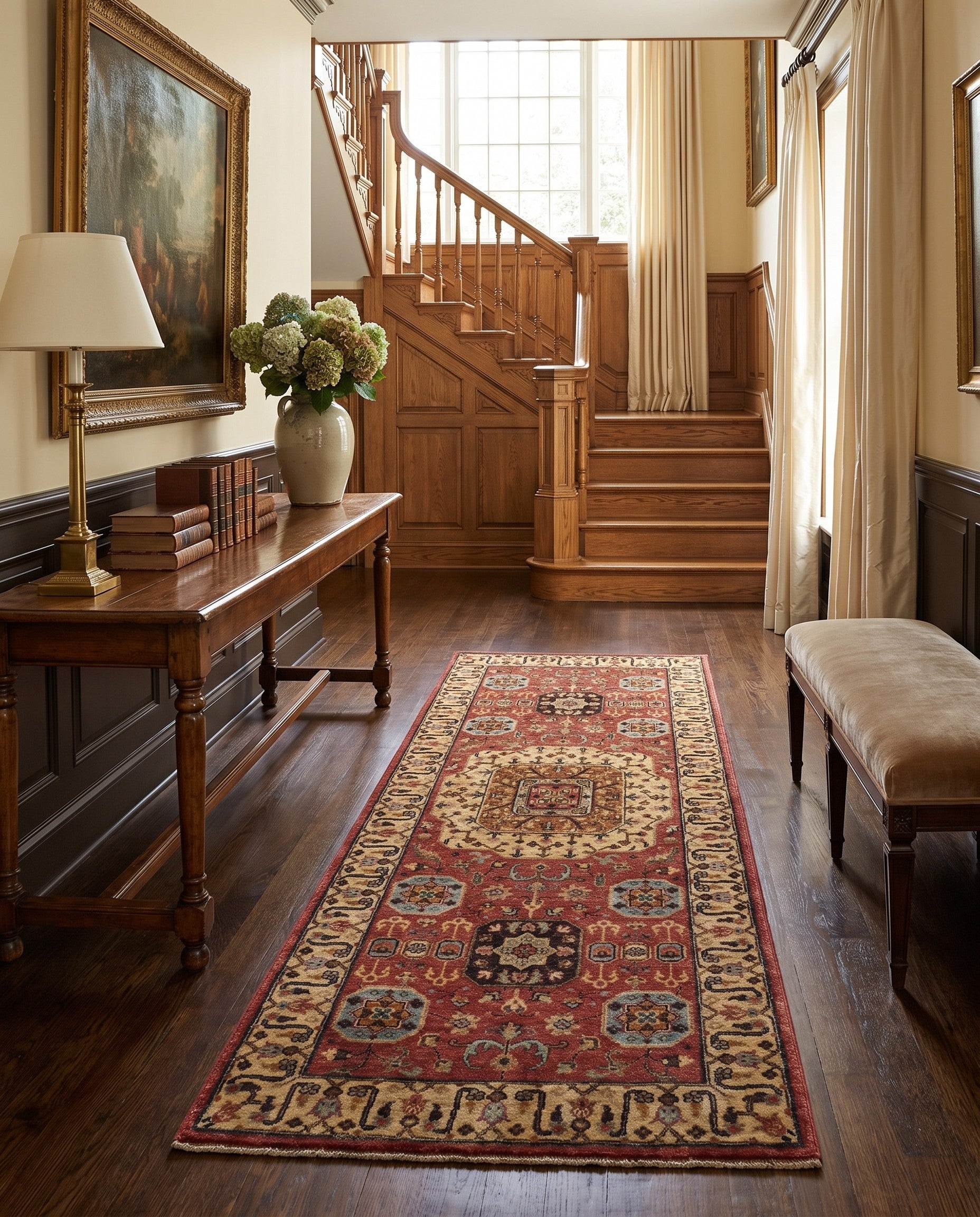 2' 7 x 6' 9 Hand Knotted Mamluk Ziegler Runner Rug