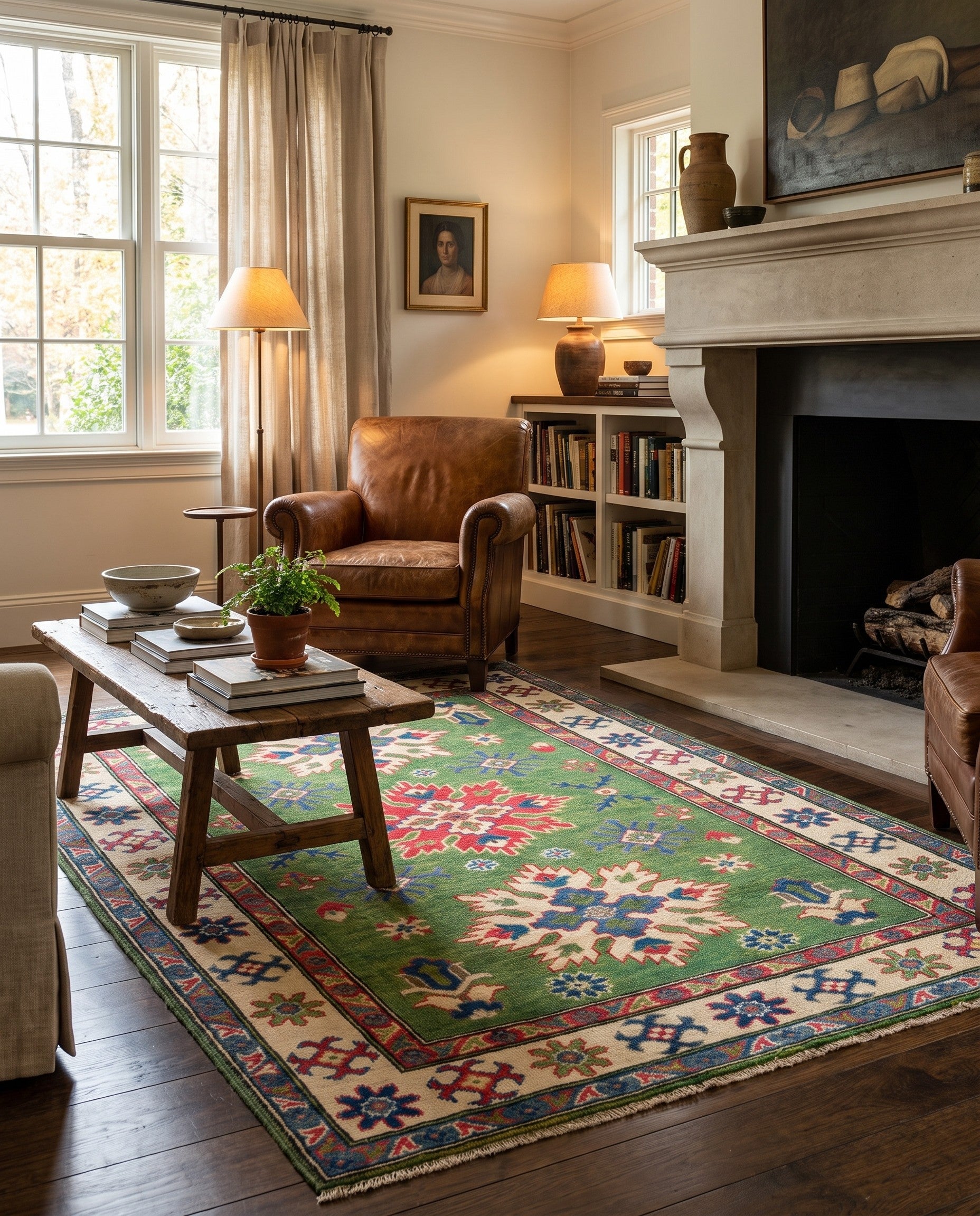 3' 11 x 5' 11 Hand Knotted Kazak Rug