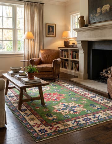 3' 11 x 5' 11 Hand Knotted Kazak Rug