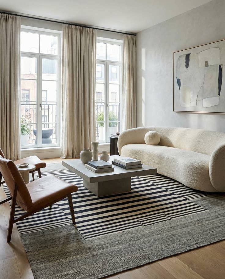 Detail image of 6' x 7' 7 Hand Woven Kilim Modern Wool Square Rug