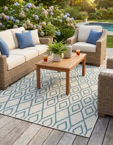 5' 3 x 8' Easy-Clean Jill Zarin Turks and Caicos Indoor / Outdoor Rug