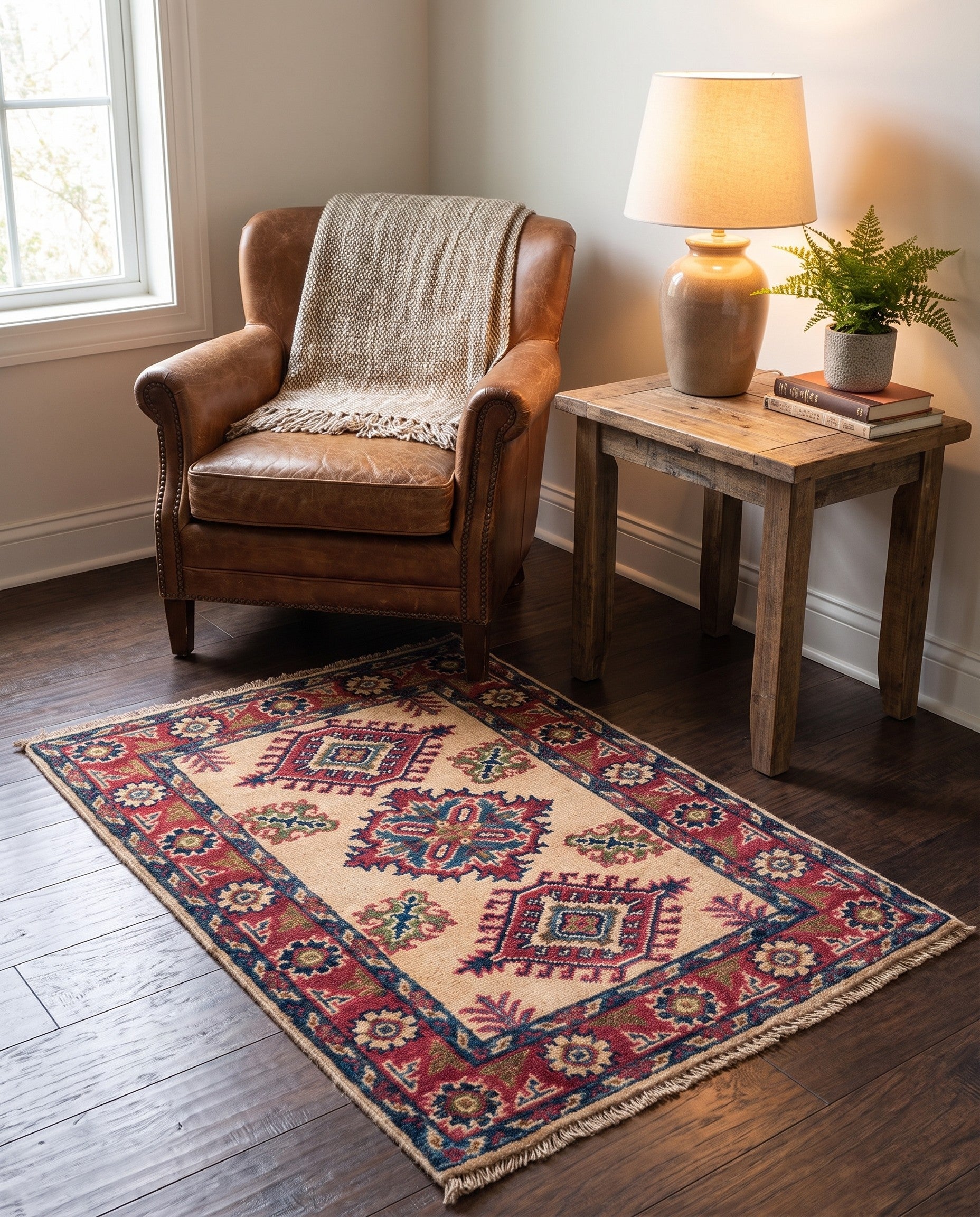 2' x 3' Hand Knotted Kazak Rug