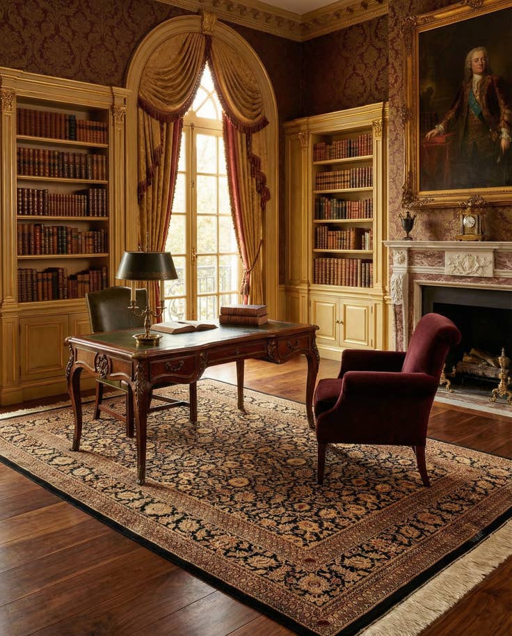 Detail image of 4' 6 x 6' 7 Ghom Rug