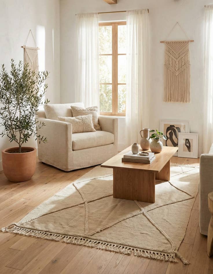 Detail image of 3' 4 x 5' 1 Hand Knotted Moroccan Wool Rug