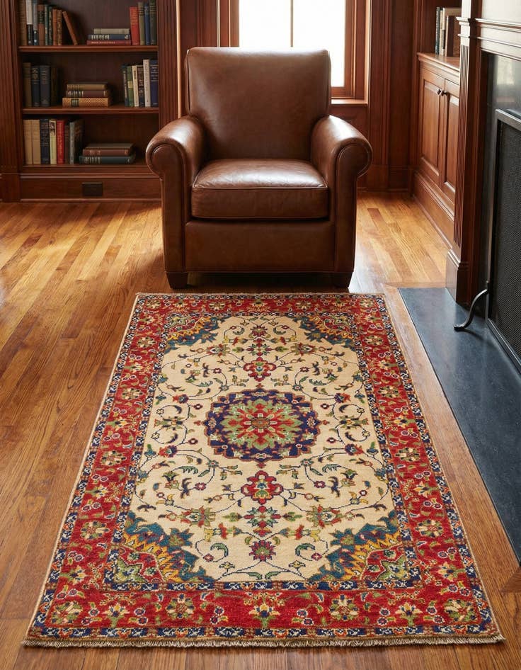 Detail image of 3' 1 x 4' 10 Hand Knotted Kazak Rug