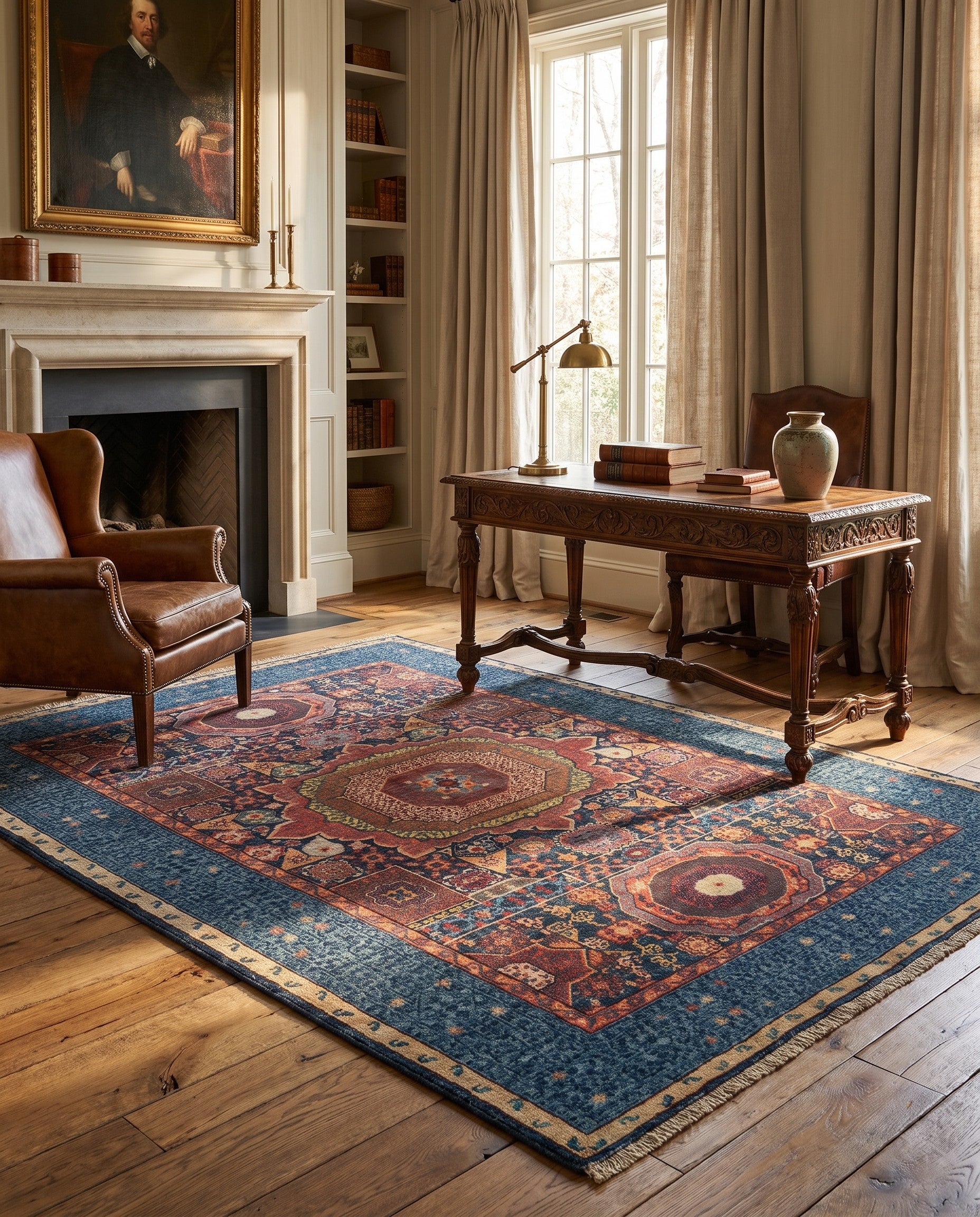 4' 2 x 6' Hand Knotted Mamluk Ziegler Rug