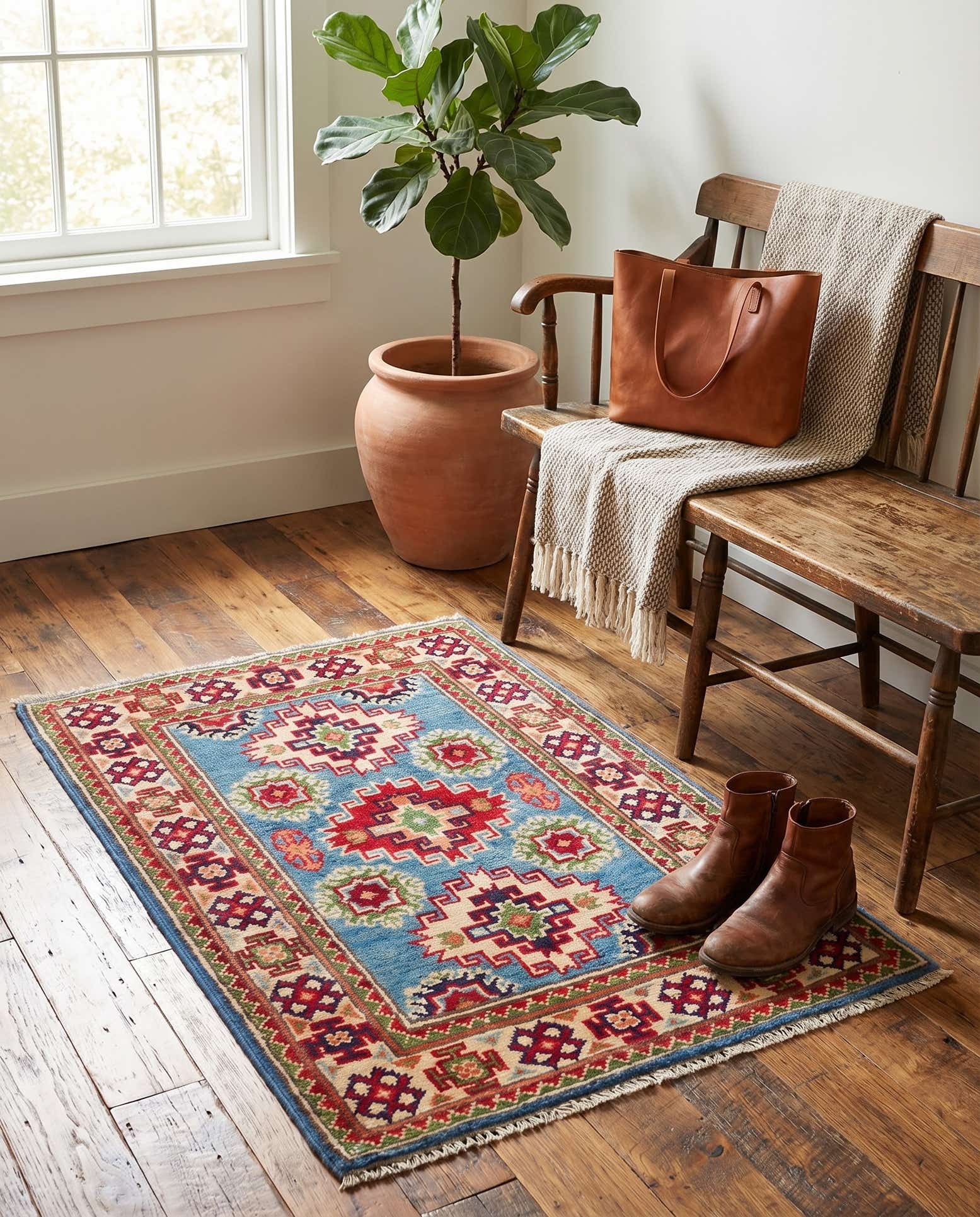 2' 1 x 3' Hand Knotted Kazak Rug