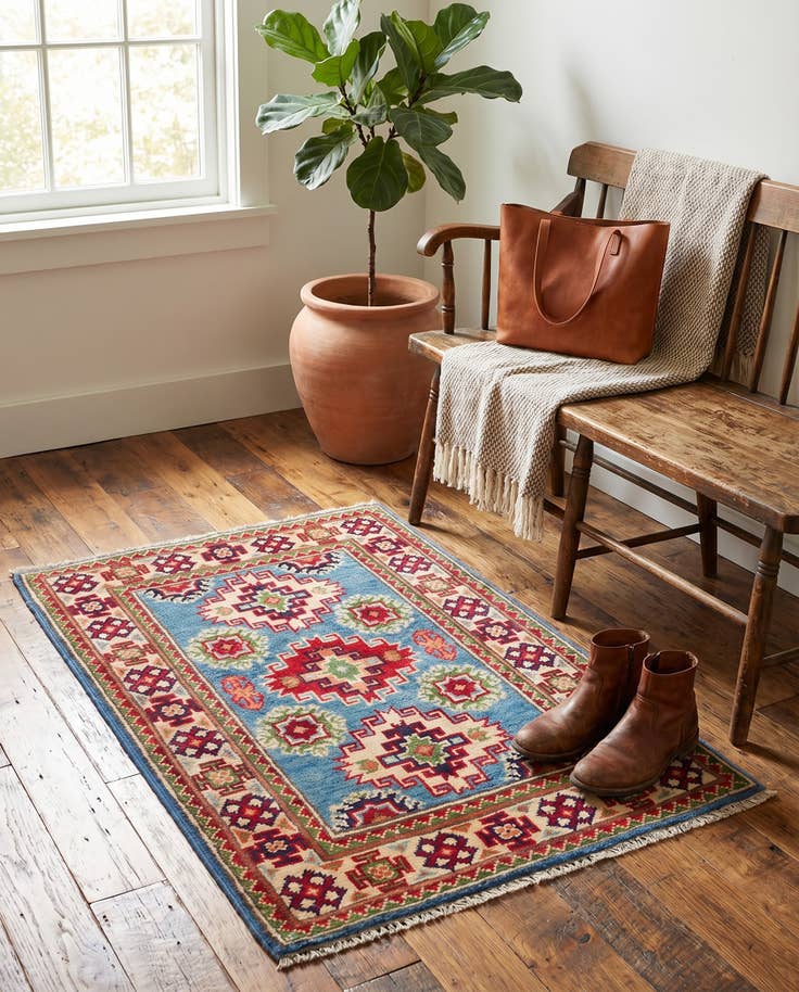 Detail image of 2' 1 x 3' Hand Knotted Kazak Rug