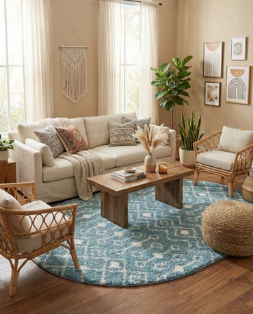  7' 10 x 10' Moroccan Trellis Shag Oval Rug