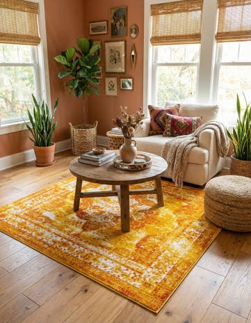 Orange Monte Carlo Square Rug