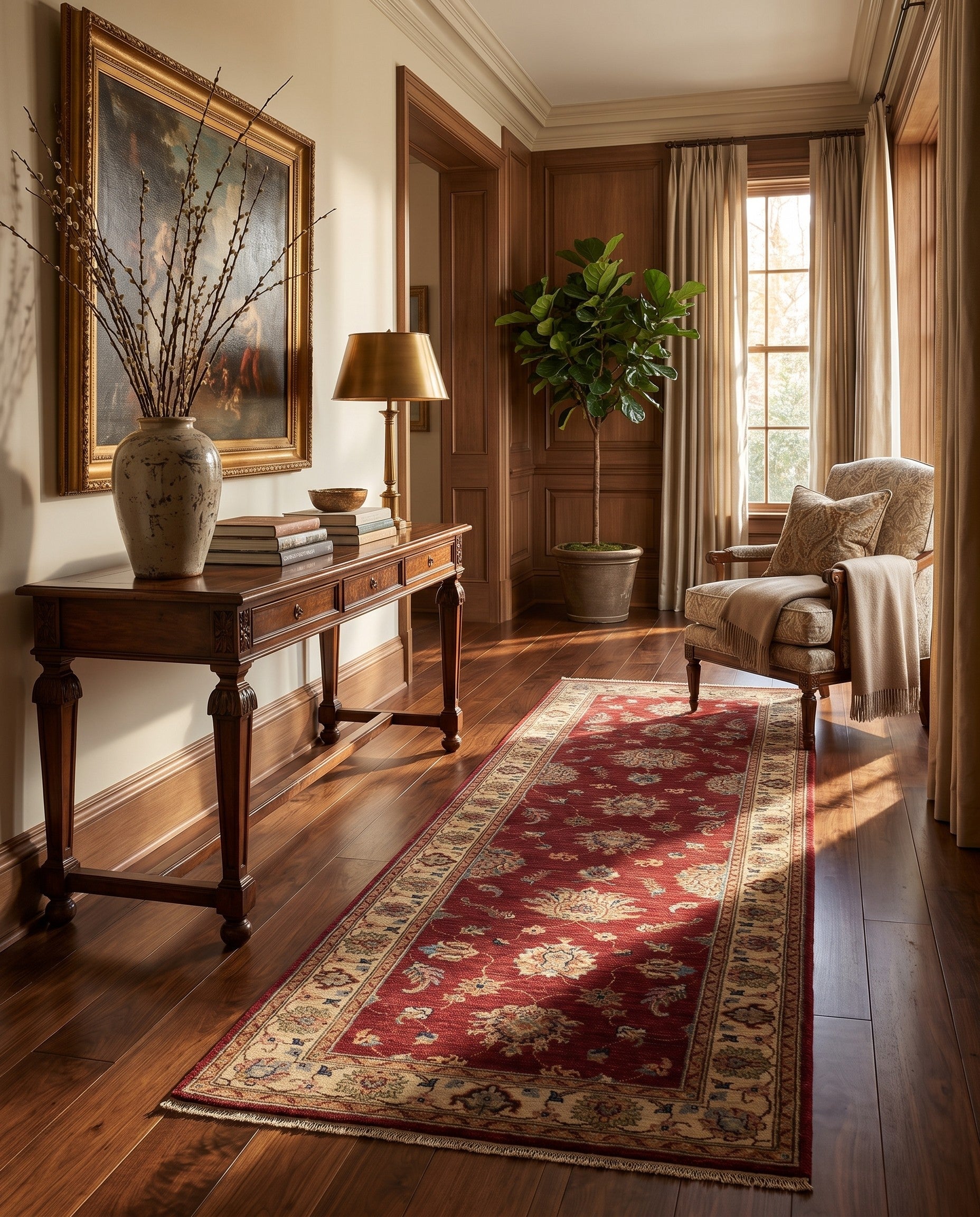 2' 7 x 8' 9 Hand Knotted Peshawar Ziegler Runner Rug