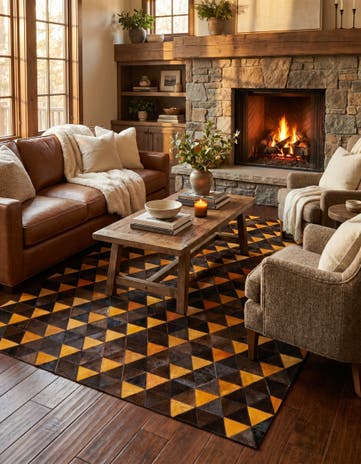 5' x 8' Cowhide Stocks Rug