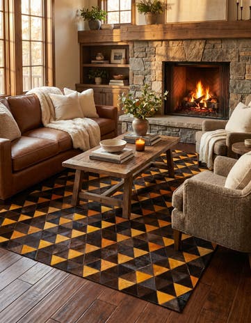 5' x 8' Cowhide Stocks Rug