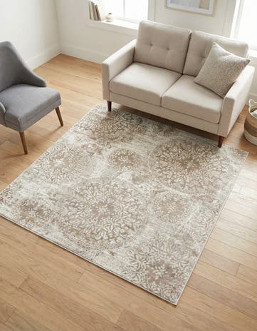 Beige Monte Carlo Square Rug