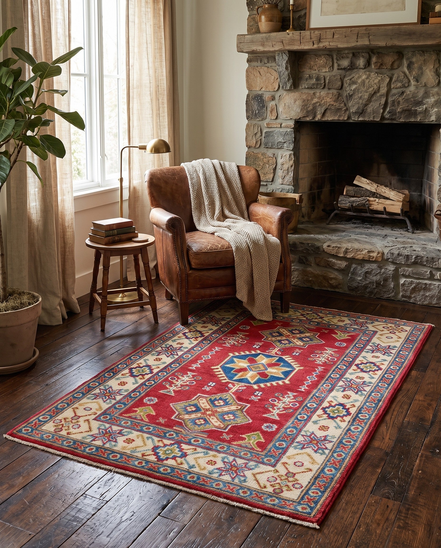 2' 9 x 4' 2 Hand Knotted Kazak Rug
