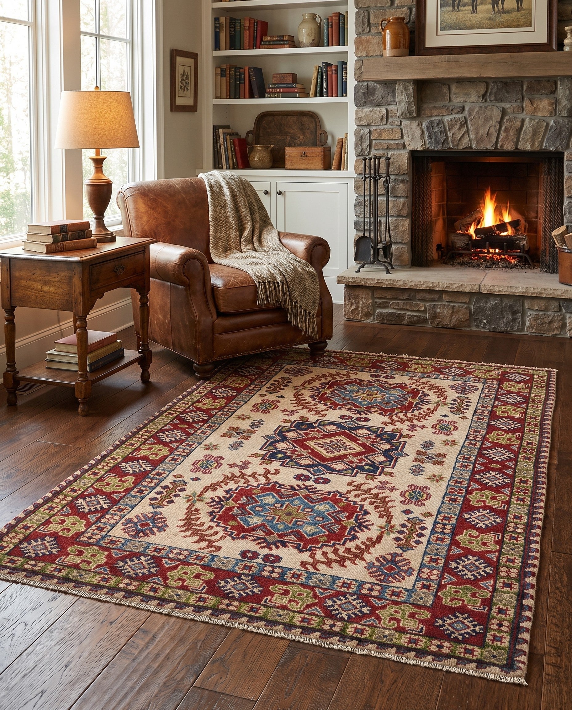 3' 7 x 5' 1 Hand Knotted Kazak Rug