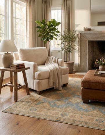 3' 11 x 6' 2 Hand Knotted Oushak Wool Rug