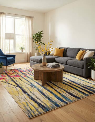 Yellow Washable Hyacinth Rug