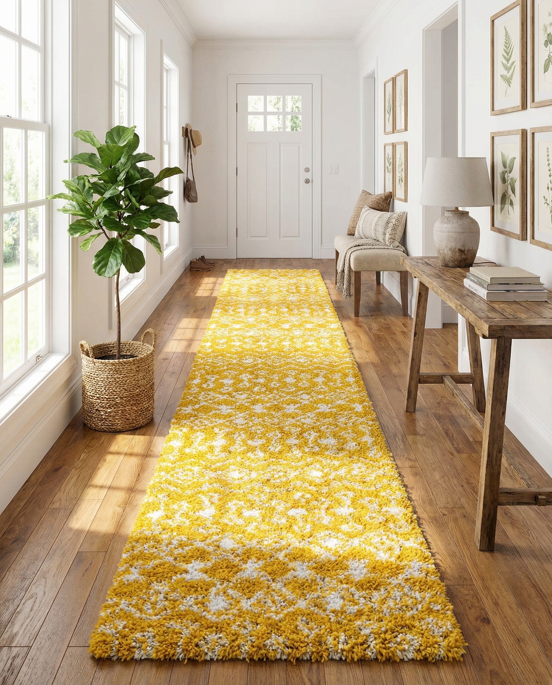 3' 3 x 16' 5 Moroccan Trellis Shag Runner Rug