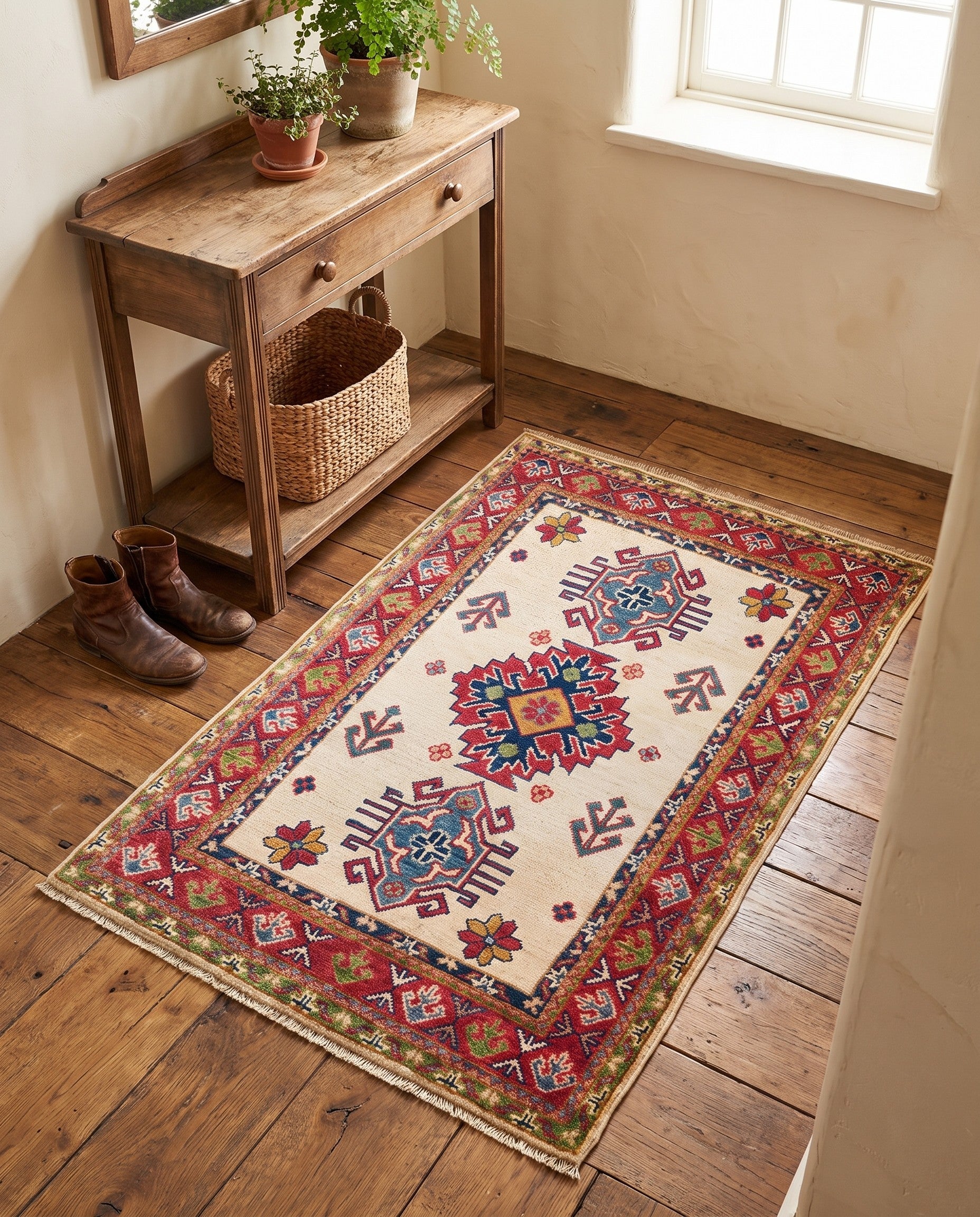 2' 8 x 4' 1 Hand Knotted Kazak Rug