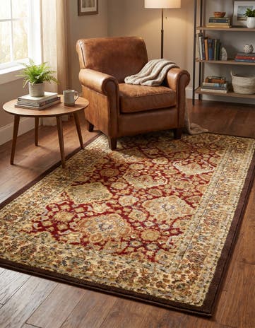 Red and Brown Aditi Rug