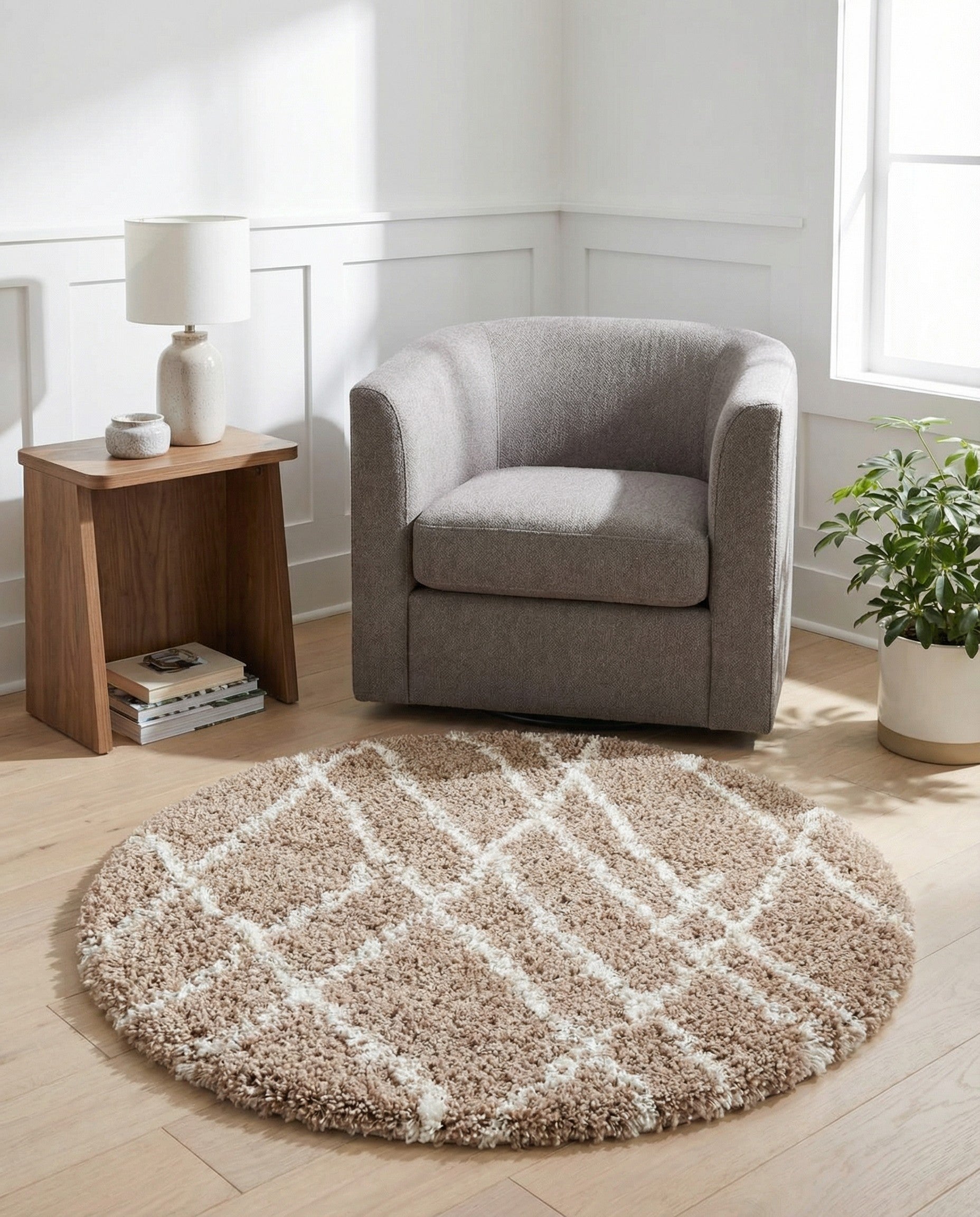 3' 3 x 3' 3 Soft Touch Shag Round Rug