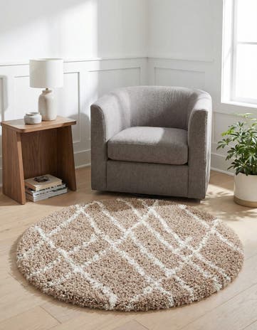 3' 3 x 3' 3 Soft Touch Shag Round Rug