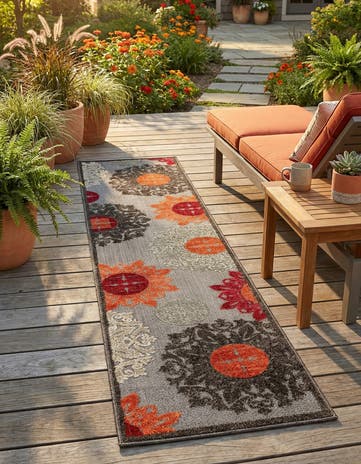 2' x 8' Easy-Clean Modern Indoor / Outdoor Runner Rug