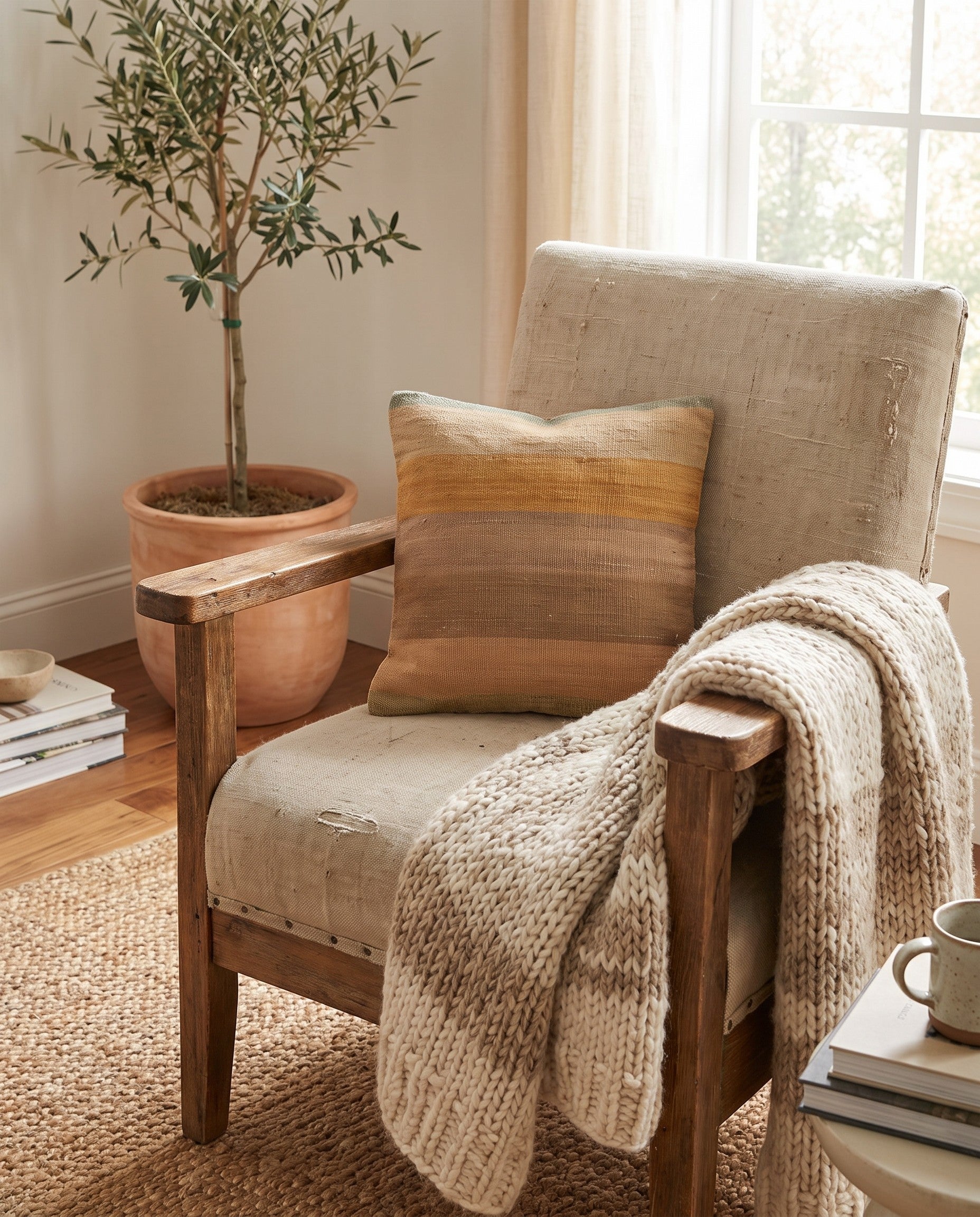 45cm x 45cm Hand Woven Pillow Wool Square Rug