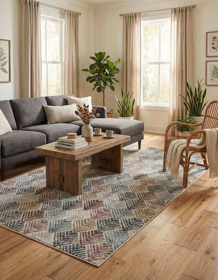 Detail image of 5' 3 x 8' Eco Trellis Rug