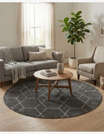 7' 10 x 7' 10 Trellis Frieze Round Rug