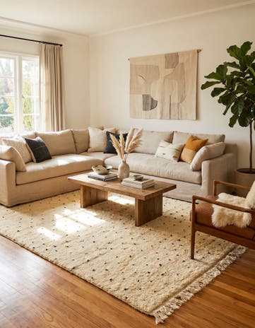 6' 5 x 10' Hand Knotted Moroccan Wool Rug
