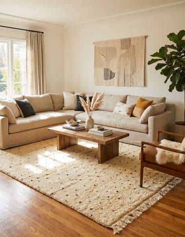 6' 5 x 10' Hand Knotted Moroccan Wool Rug