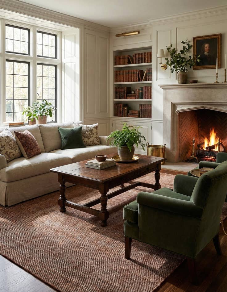 Detail image of 8' x 10' Hand Woven Jill Zarin English Manor Wool Rug