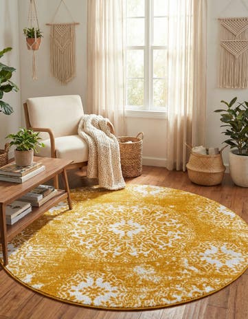 Yellow Monaco Round Rug