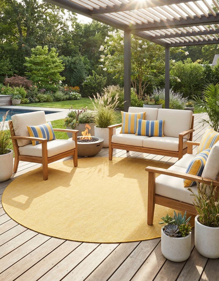 7' 10 x 7' 10 Easy-Clean Solid Indoor / Outdoor ...