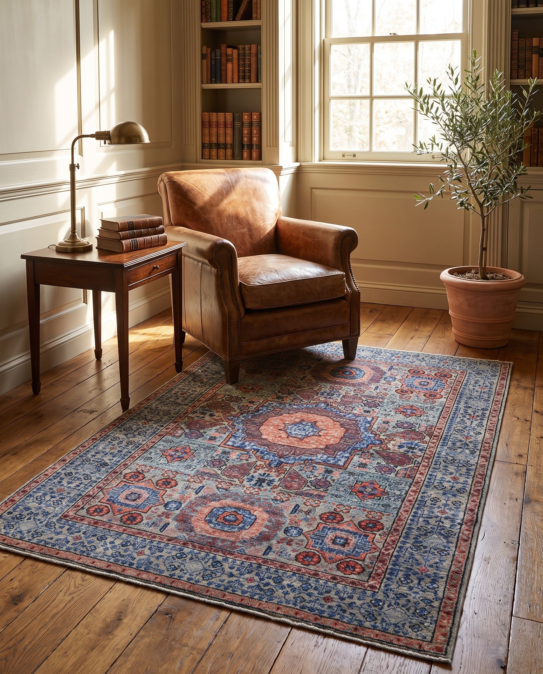 3' 6 x 4' 10 Hand Knotted Mamluk Ziegler Rug